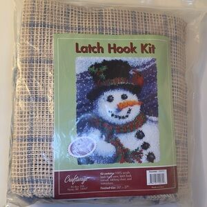 Craft Holiday Snowman Latch Hook Kit - Blue, White, and Black